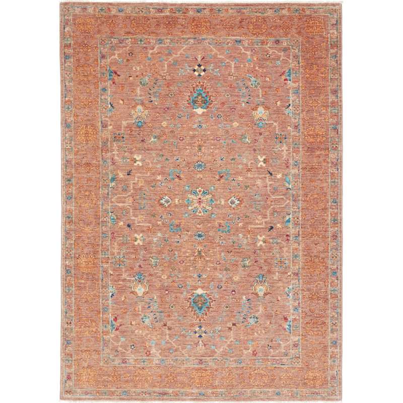 Rug Ziegler Fine Pakistan 166x238 Terracotta Blu