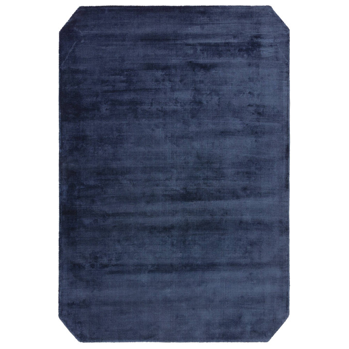 Tappeto Gleam tinta unita blu scuro e blu cobalt