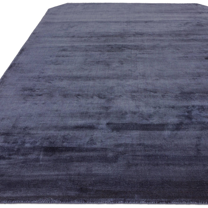 Tappeto Gleam tinta unita blu scuro e blu cobalt