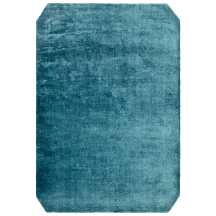Rug Gleam plain petrol blue teal green 160x230 c