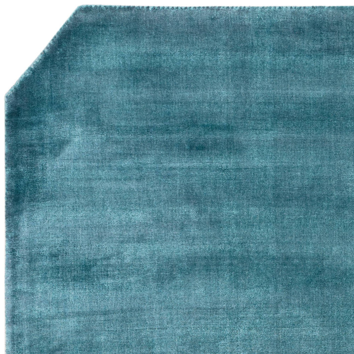 Rug Gleam plain petrol blue teal green 160x230 c