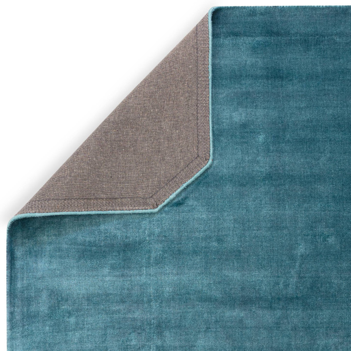 Rug Gleam plain petrol blue teal green 160x230 c
