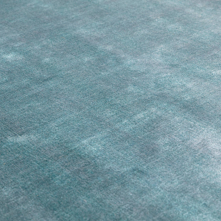 Rug Gleam plain petrol blue teal green 160x230 c