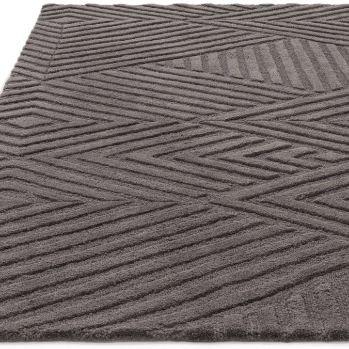 Rug Hague geometric dark grey silver 120x170 cm