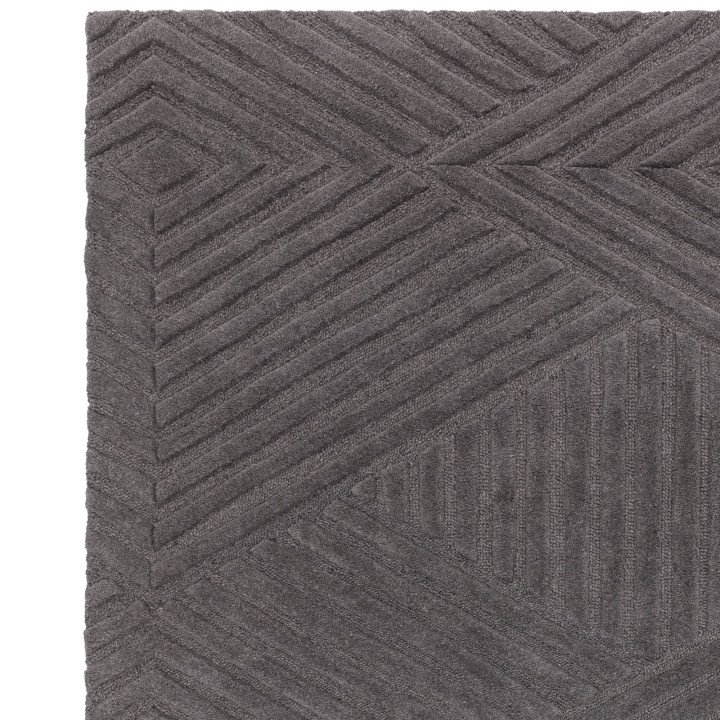 Tappeto Hague geometrico grigio scuro 200x290 cm
