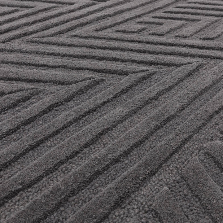 Rug Hague geometric dark grey 200x290 cm