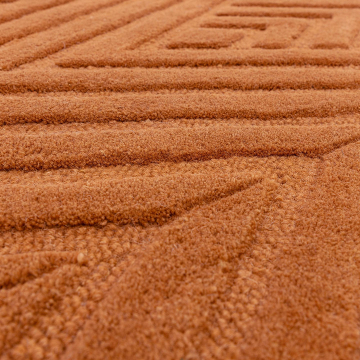 Tappeto Hague geometrico rame e terracotta 120x1