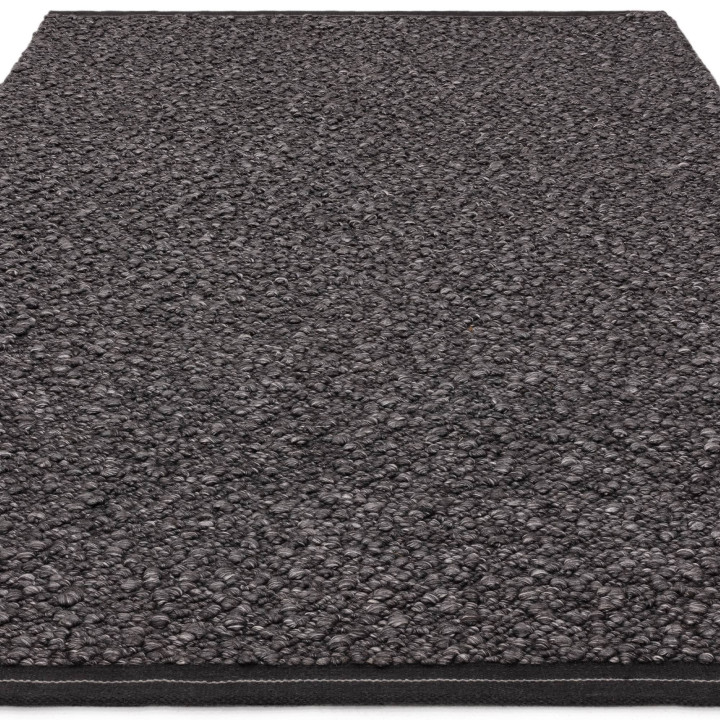 Rug Elm plain charcoal grey black 240x340 cm