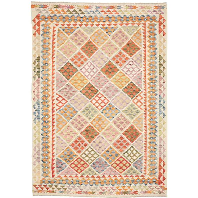 Kilim 203x289 Cm Afghanistan, Hand-carded Wool (warp: