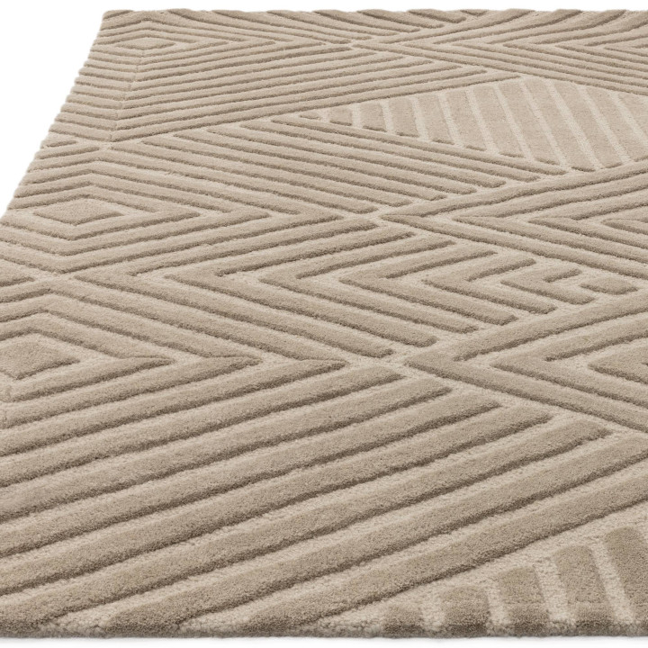 Tappeto Hague geometrico beige e sabbia 160x230