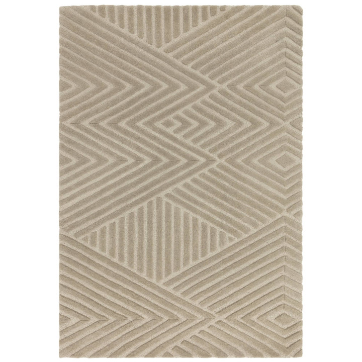 Tappeto Hague geometrico beige e sabbia 200x290