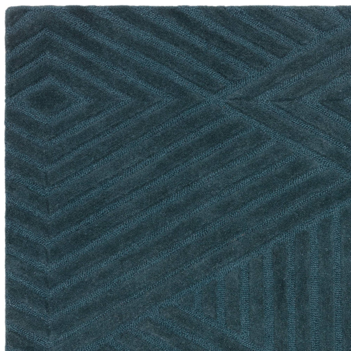 Tappeto Hague geometrico blu scuro e ottanio 120