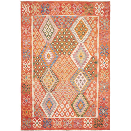 Kilim 209x298 Cm Afghan Kilim In Hand-carded Wool And Cotton