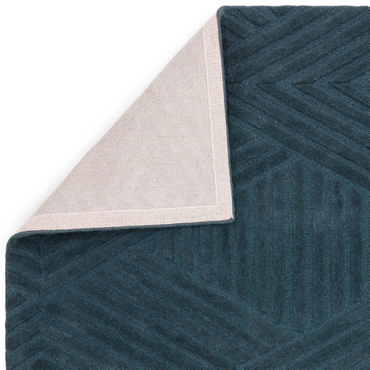 Tappeto Hague geometrico blu scuro e ottanio 120