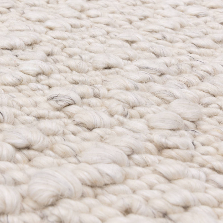 Rug Elm plain white light beige 160x230 cm