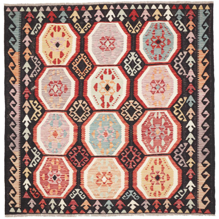 Kilim 197x197 Cm Kilim, Afghanistan, Hand-carded Wool (warp: