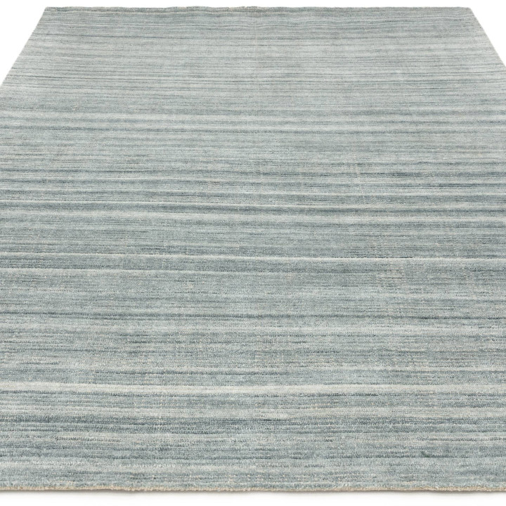Tappeto Hazy geometrico blu chiaro e grigio azzu