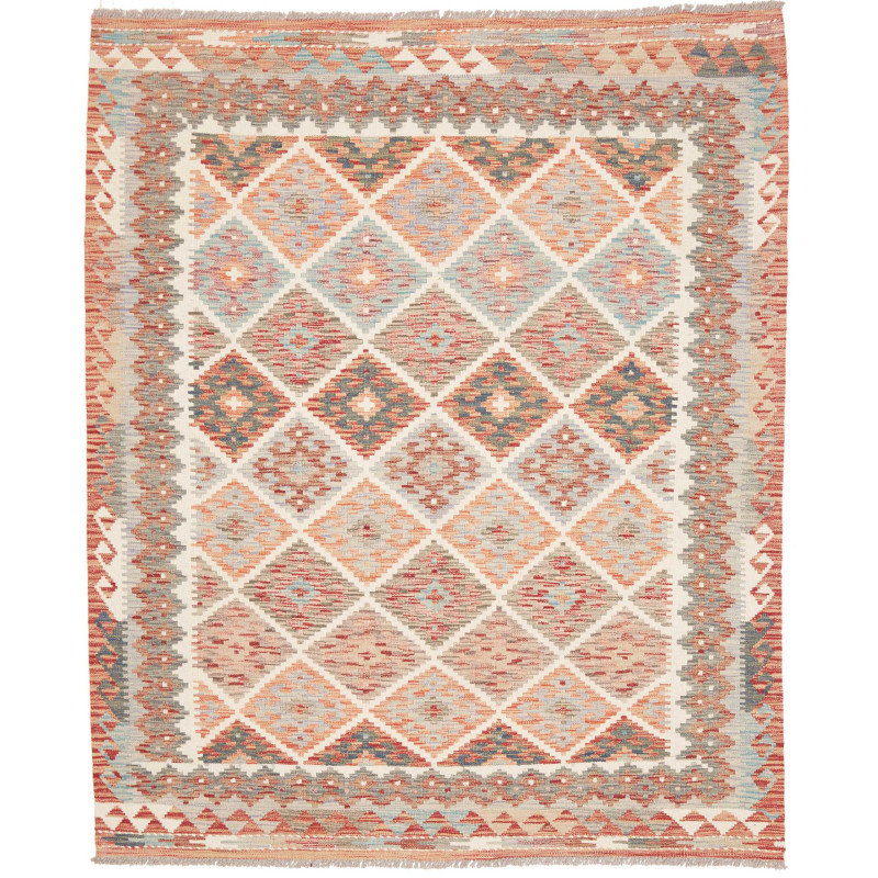 Kilim 157x190 Cm Kilim, Afghanistan, Hand-carded Wool (warp:
