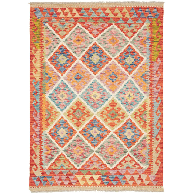 Kilim 126x178 Cm Kilim Afghanistan Hand-carded Wool (warp:
