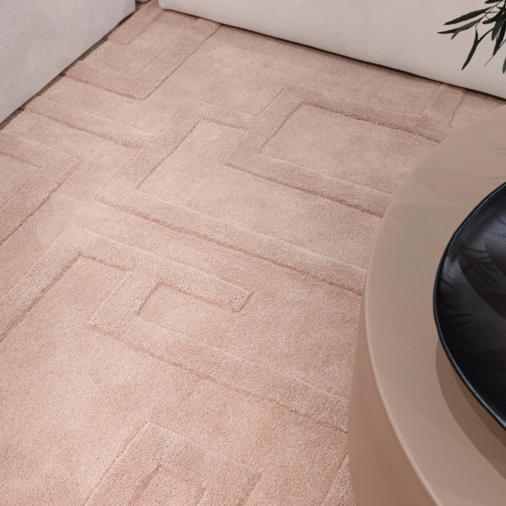 Tappeto Maze geometrico rosa chiaro 160x230 cm