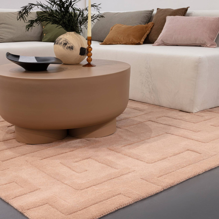 Tappeto Maze geometrico rosa chiaro 160x230 cm