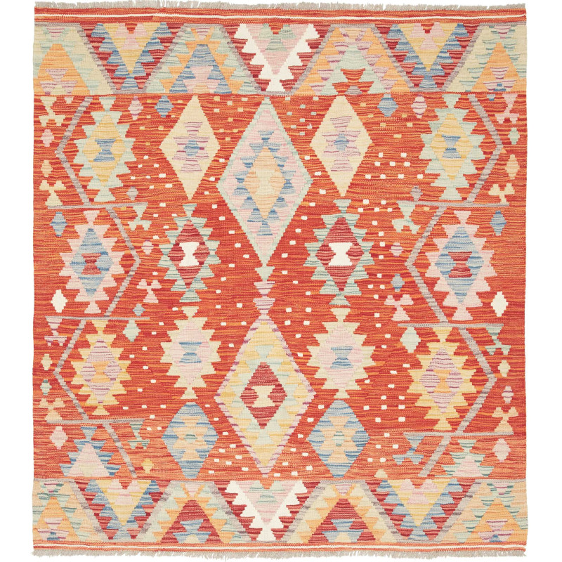 Kilim 146x161 Cm Kilim, Afghanistan, Hand-carded Wool, 0.3