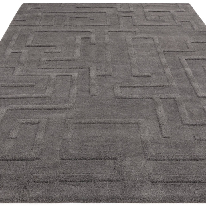 Tappeto Maze geometrico grigio scuro 200x290 cm