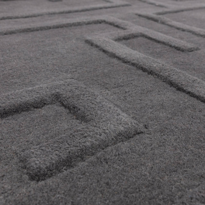 Tappeto Maze geometrico grigio scuro 200x290 cm