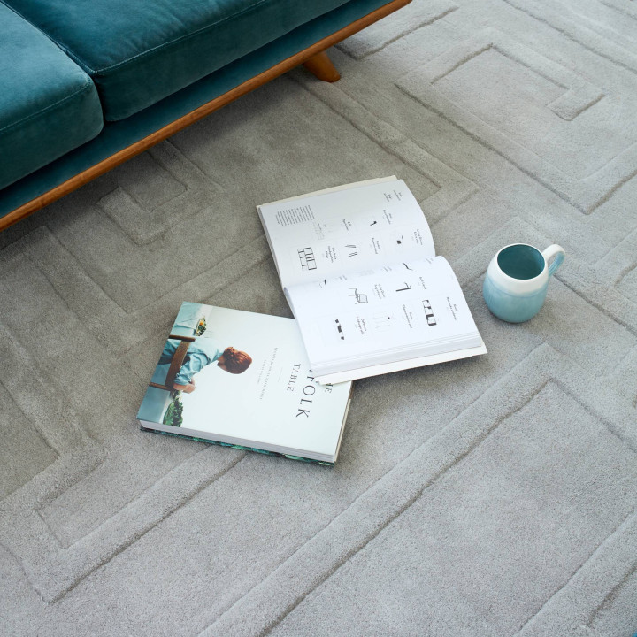 Tappeto Maze geometrico grigio chiaro 120x170 cm