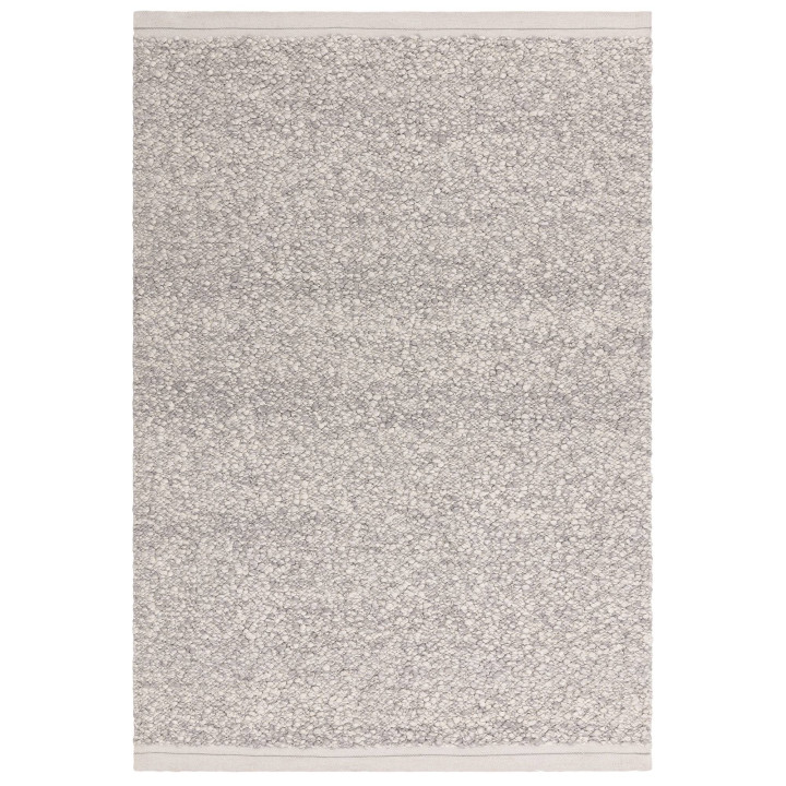 Rug Elm plain light grey silver white 200x300 cm