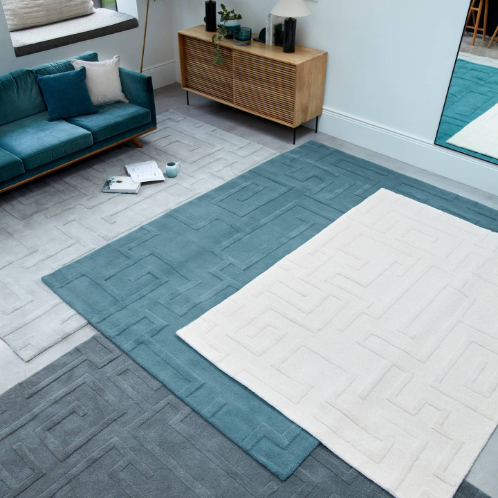 Rug Maze geometric blue 120x170 cm