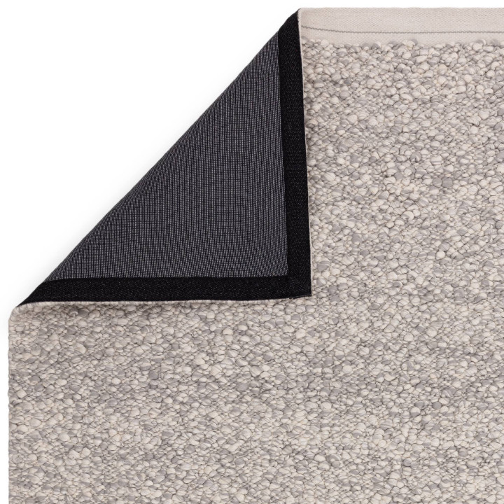 Rug Elm plain light grey silver white 200x300 cm