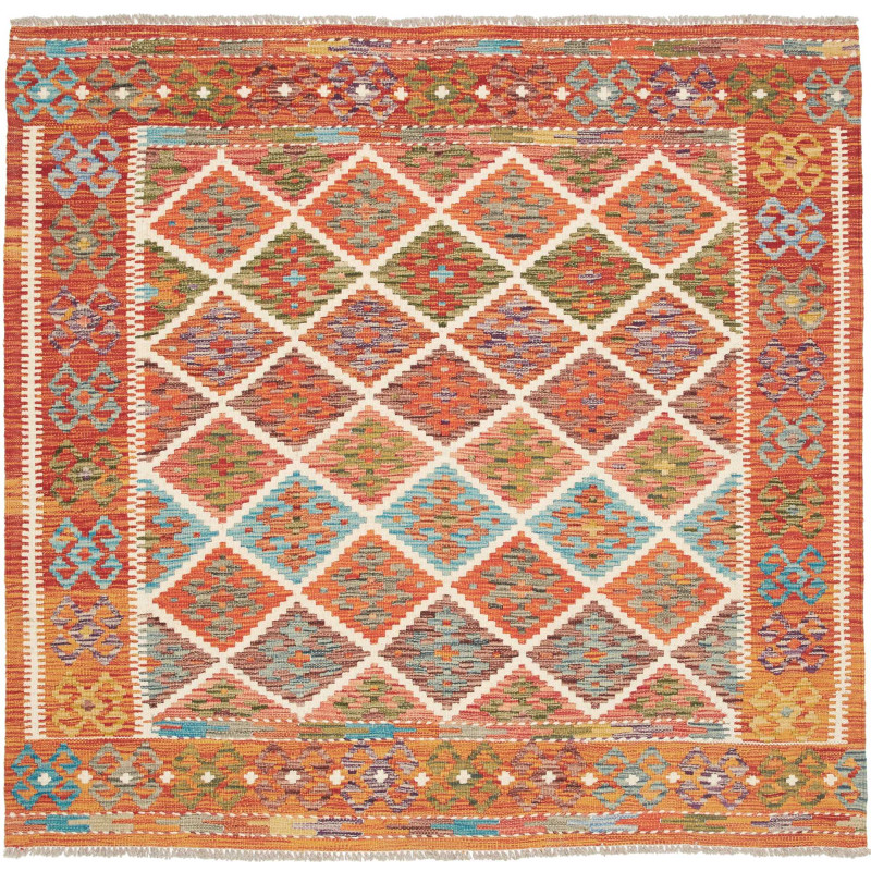 Kilim 161x154 Cm Kilim, Afghanistan, Hand-carded Wool (warp:
