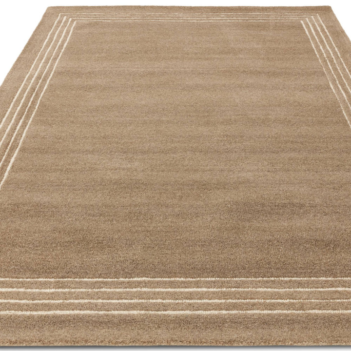 Rug Orlo geometric taupe brown white 200x290 cm