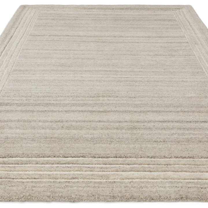 Tappeto Orlo geometrico grigio e beige 200x290 c