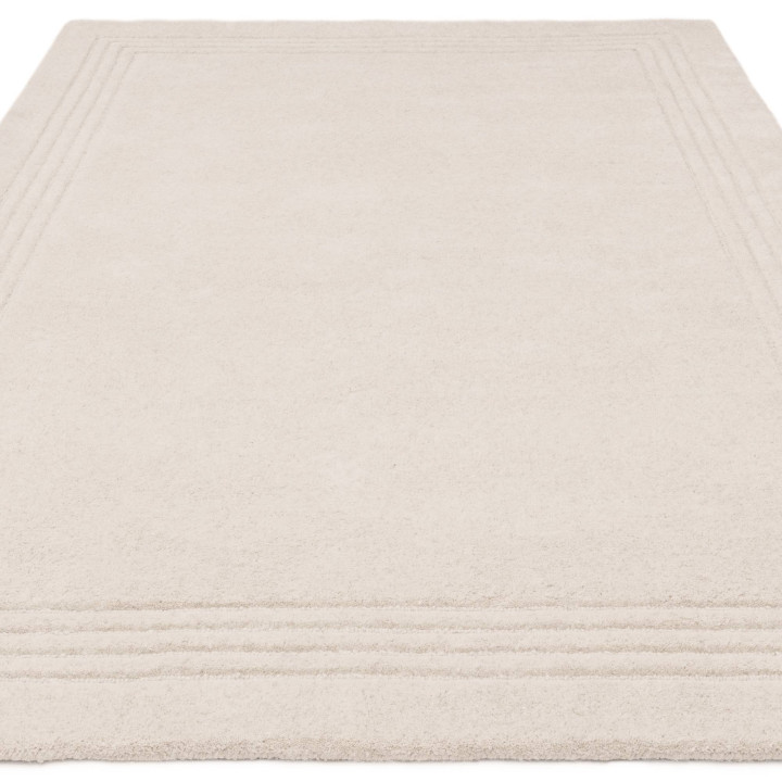 Tappeto Orlo geometrico crema e bianco 120x170 c