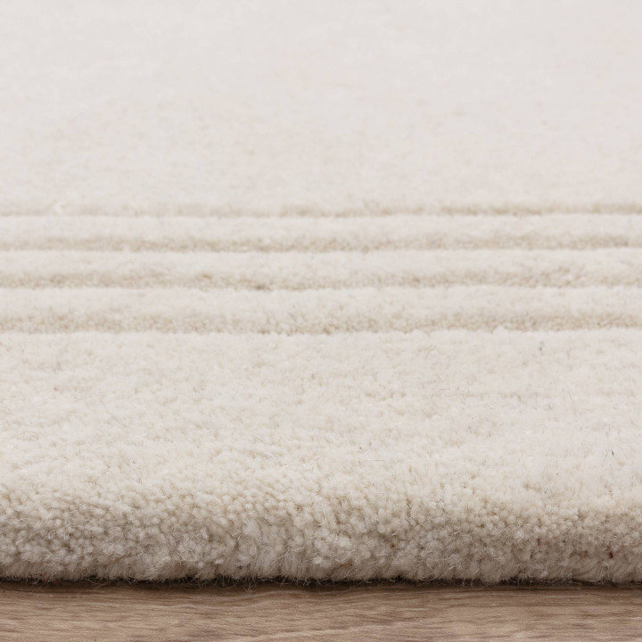 Tappeto Orlo geometrico crema e bianco 160x230 c