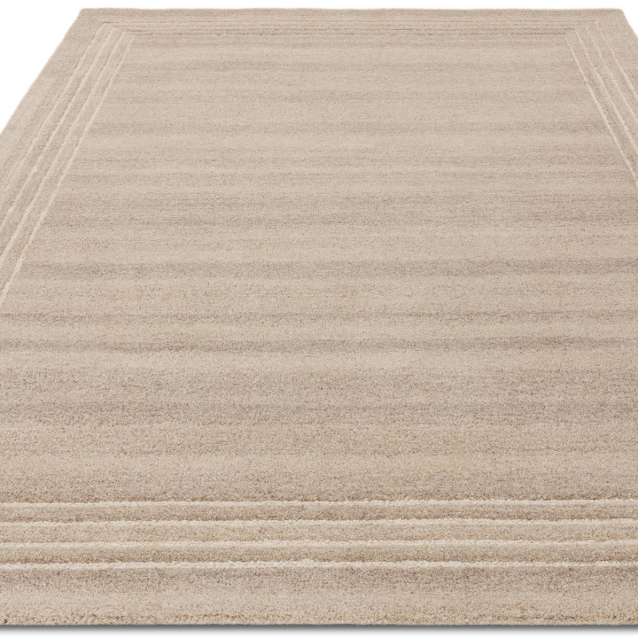 Tappeto Orlo geometrico beige e bianco 160x230 c