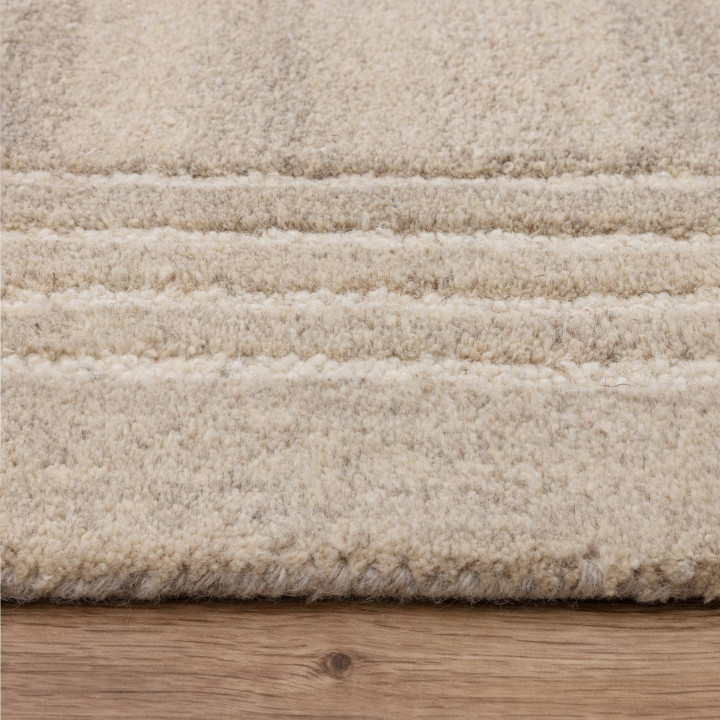 Tappeto Orlo geometrico beige e bianco 160x230 c