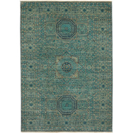 Hand Made Rug Kairo Pakistan 125x179 Petrol Gre