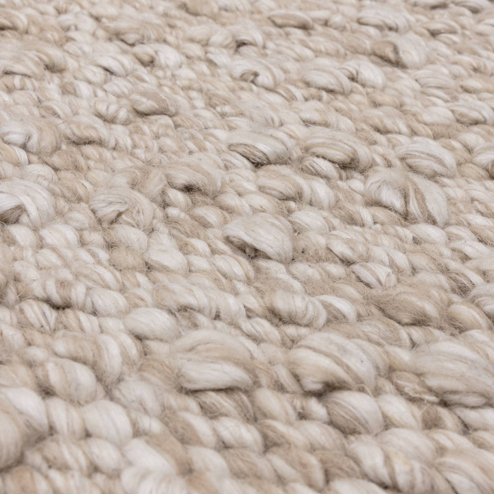 Rug Elm plain beige ivory 240x340 cm