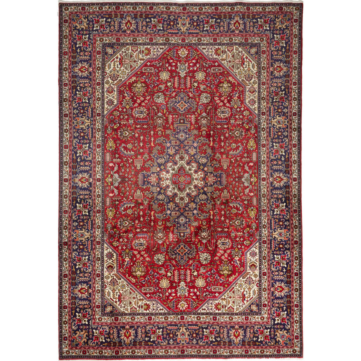 Hand Made Rug Tabriz Persia 203x295 Red Dark Bl