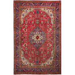 Hand Made Rug Tabriz Persia 200x308 Red Blue