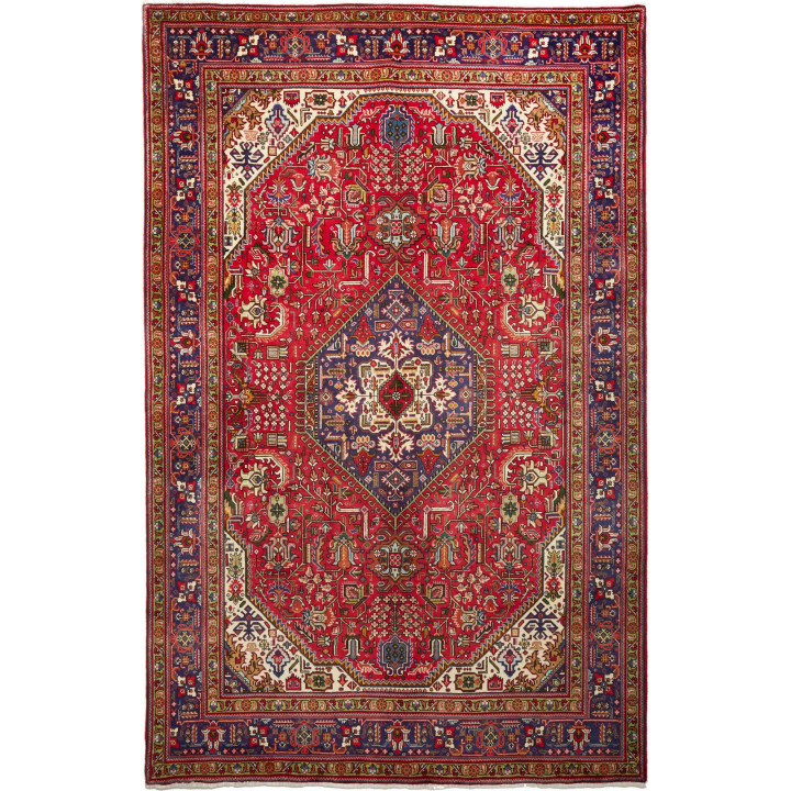 Hand Made Rug Tabriz Persia 200x308 Red Blue