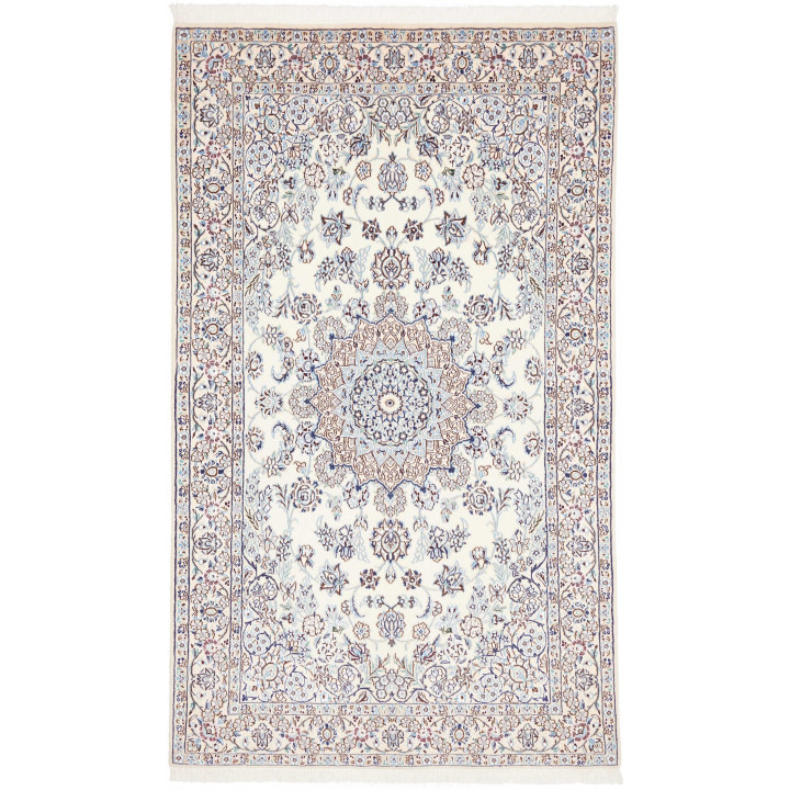 Hand Made Rug Nain 9la Persia 132x222 Ivory Blu