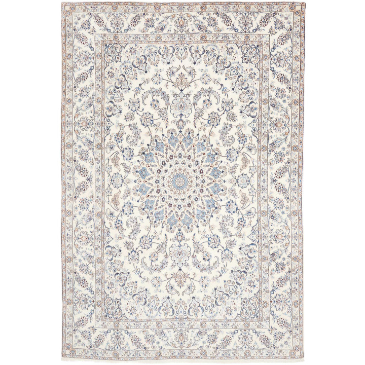 Hand Made Rug Nain 9la Persia 200x292 Ivory Blu