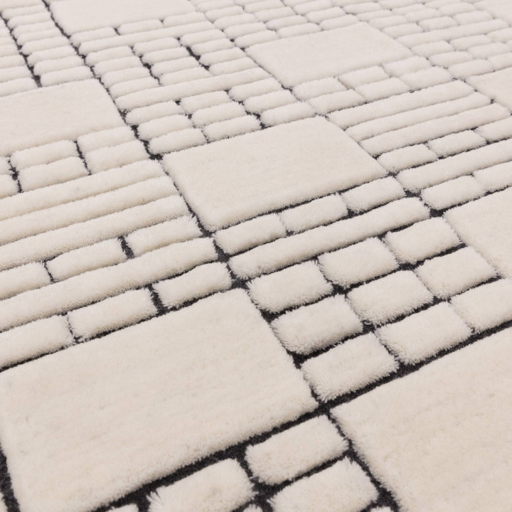 Tappeto Empire geometrico avorio e nero 120x170