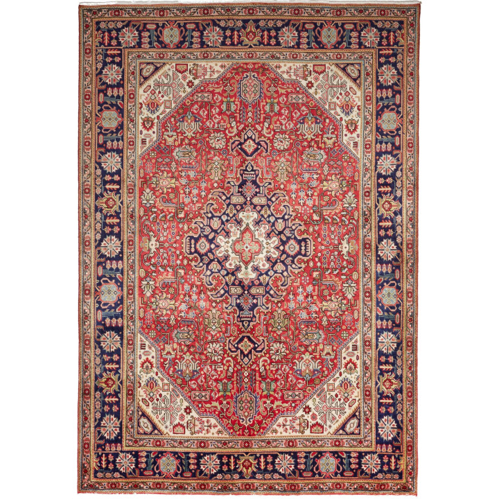 Hand Made Rug Tabriz Persia 200x300 Red Dark Bl