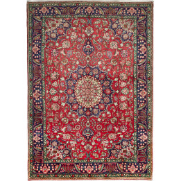 Hand Made Rug Tabriz Persia 204x278 Red Dark Bl