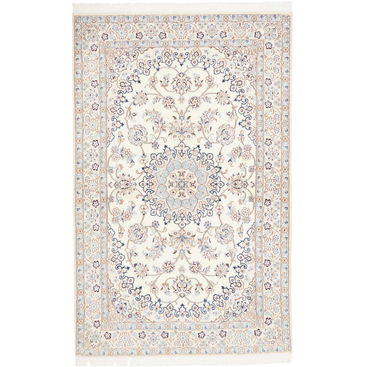 Hand Made Rug Nain 9la Persia 136x217 Ivory Blu